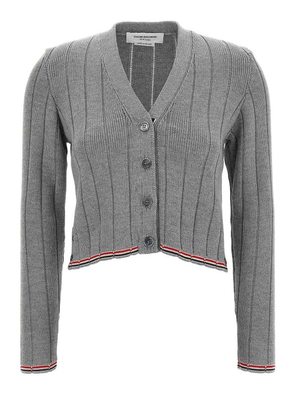 THOM BROWNE: Cárdigans - Cárdigan - Gris