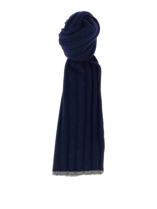 BRUNELLO CUCINELLI: scarves - Ribbed Cashmere Scarf