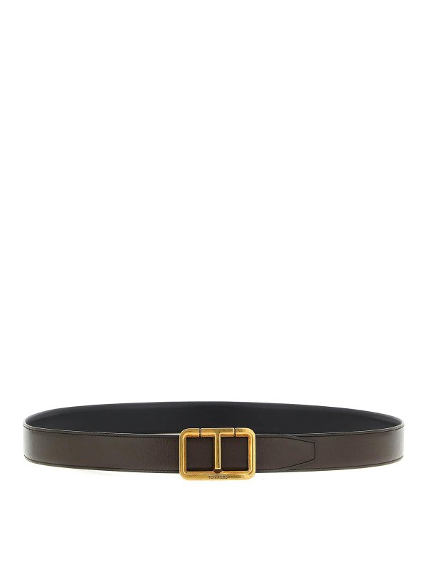 TOM FORD: belts - Reversible Belt Antique Buckle