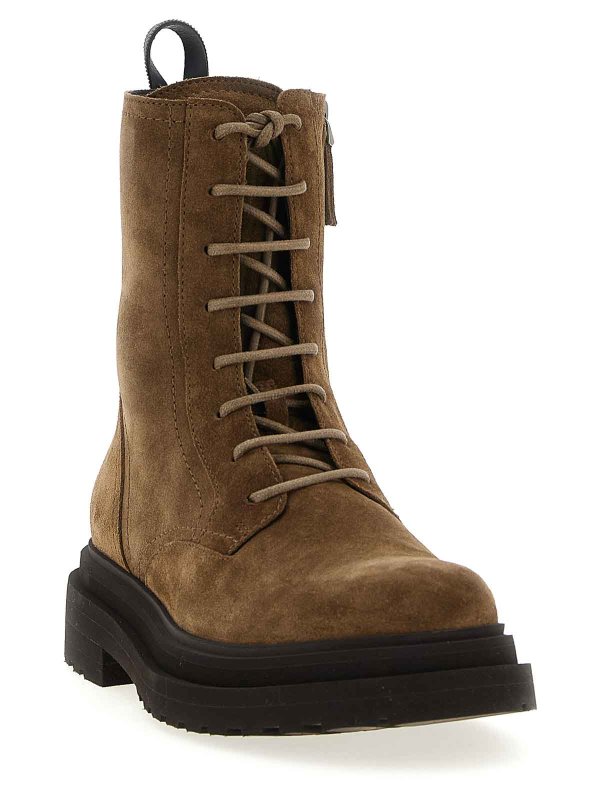 BRUNELLO CUCINELLI: boots online - Suede Combat Boots Monile
