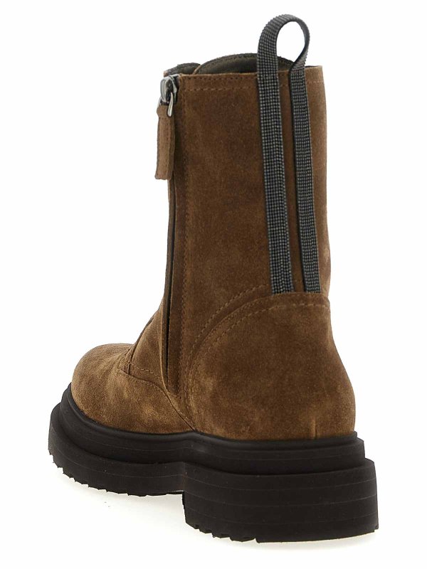 The Best Shops BRUNELLO CUCINELLI: boots - Suede Combat Boots Monile