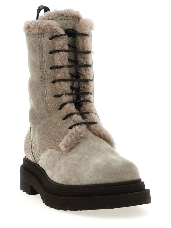 BRUNELLO CUCINELLI: boots online - Suede Combat Boots Monile