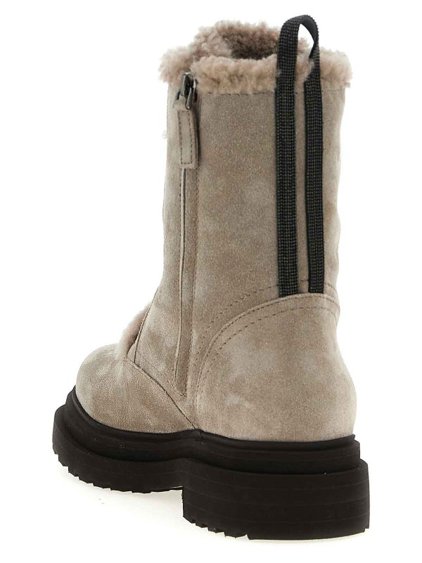 The Best Shops BRUNELLO CUCINELLI: boots - Suede Combat Boots Monile