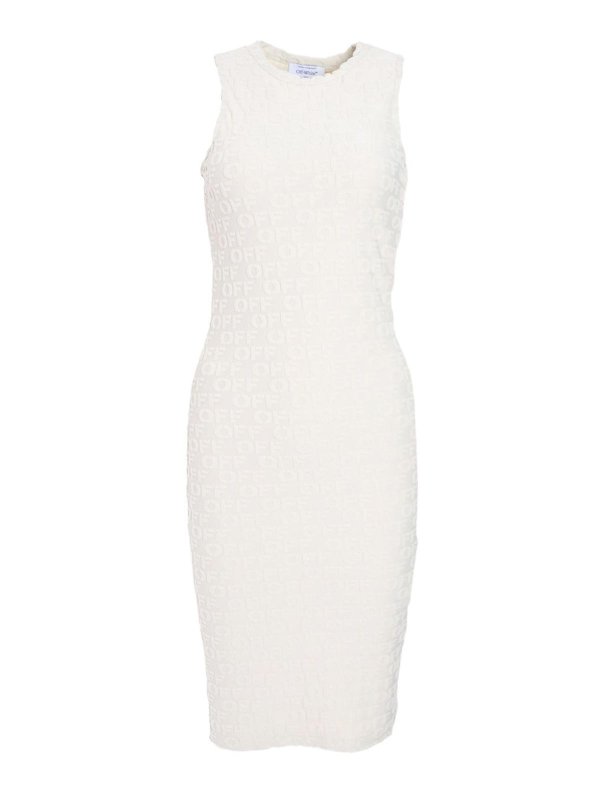 OFF-WHITE: knee length dresses - White dresses