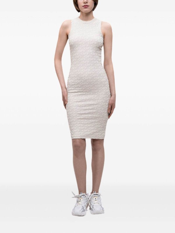 OFF-WHITE: knee length dresses online - White dresses