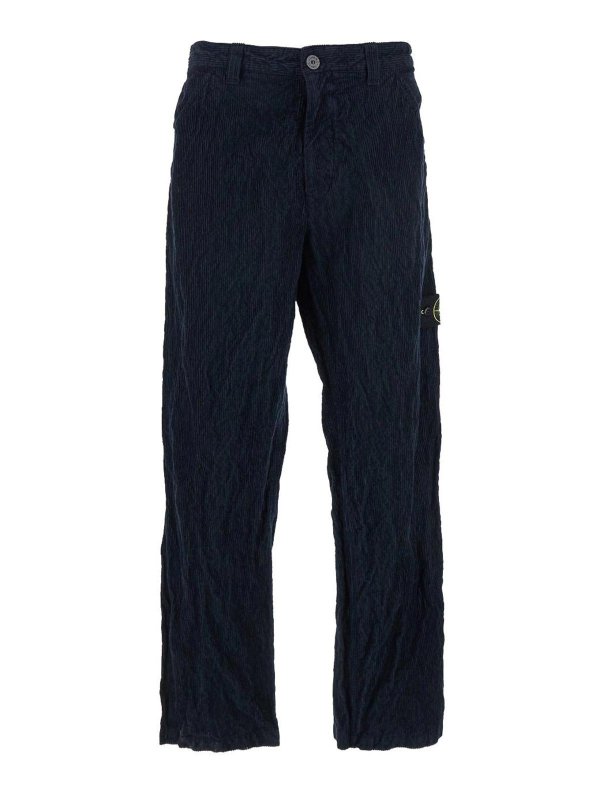 STONE ISLAND: Pantalones casual - Pantalón Casual - Azul
