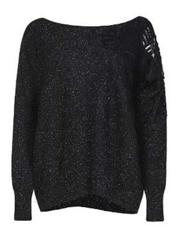 D.EXTERIOR: Escotes barcos - Suéter Con Escote Barco - Negro