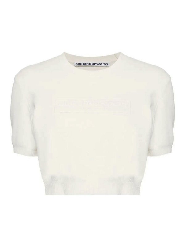 ALEXANDER WANG: Suéteres con cuello pico - Suéter Cuello Redondo - Blanco