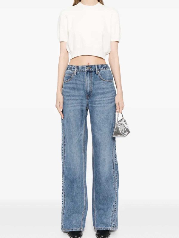 ALEXANDER WANG: Suéteres con cuello pico online - Suéter Cuello Redondo - Blanco