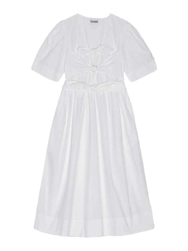 GANNI: knee length dresses - Dress With Bows