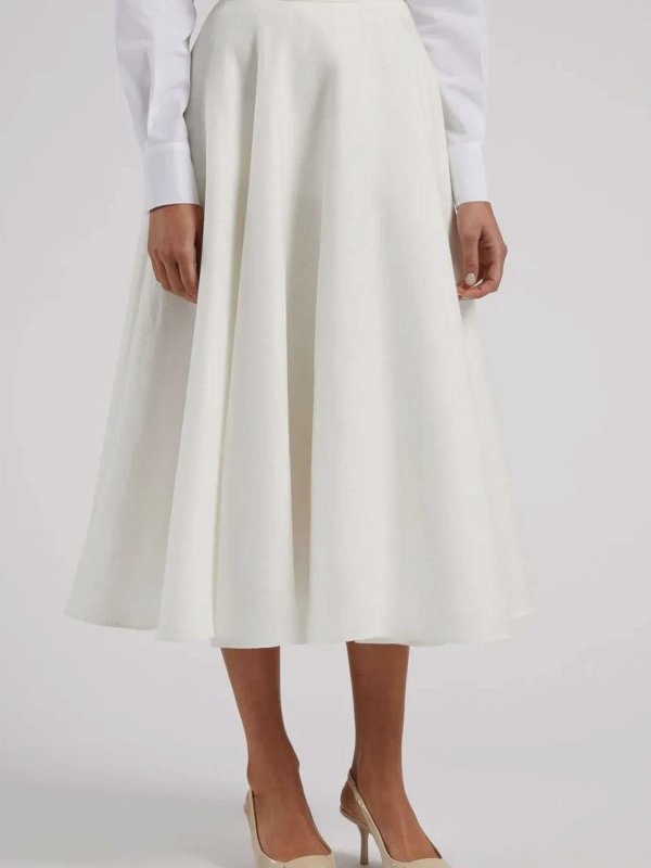 The Best Shops LARDINI: Faldas media pierna y semilargas - Falda Semilarga - Blanco