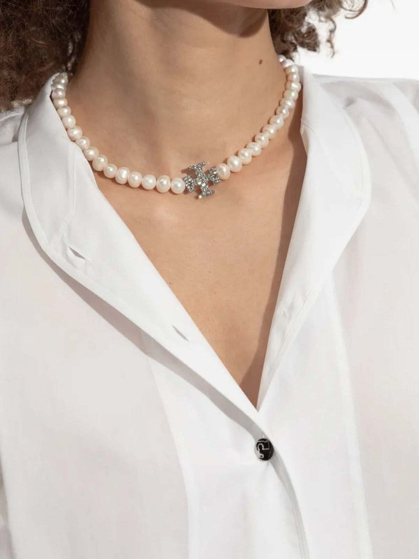 TORY BURCH: Halsketten und Halsbänder online - Halskette - Weiß