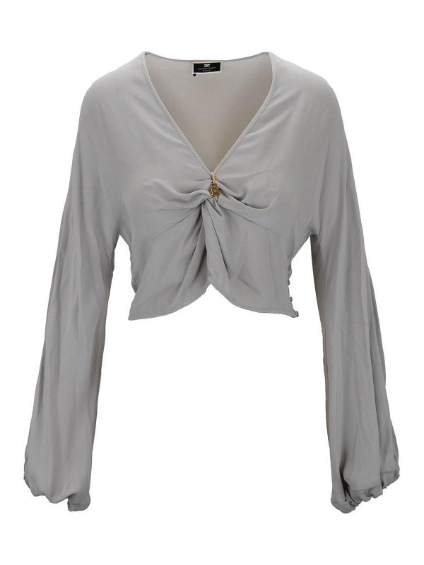 ELISABETTA FRANCHI: トップス＆タンクトップ - トップ/タンクトップ - ライトグレー