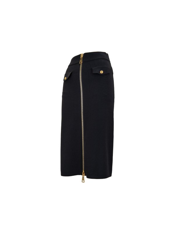 膝丈/ミディスカート - 黒 shop online: ELISABETTA FRANCHI