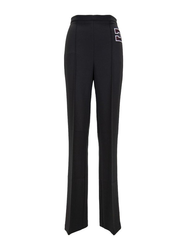 ELISABETTA FRANCHI: カジュアルトラウザー - カジュアルパンツ - 黒