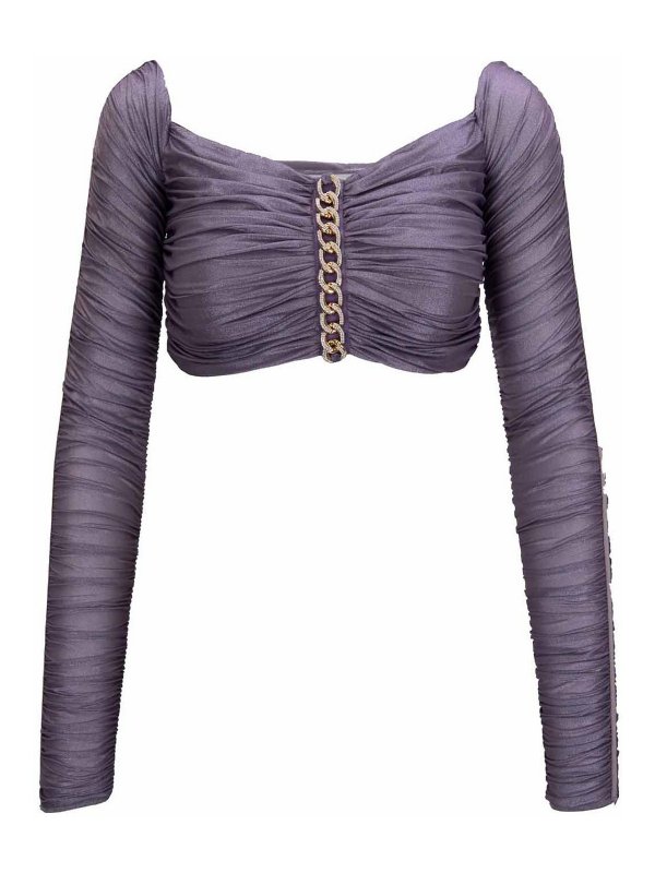 ELISABETTA FRANCHI: トップス＆タンクトップ - トップ/タンクトップ - 紫