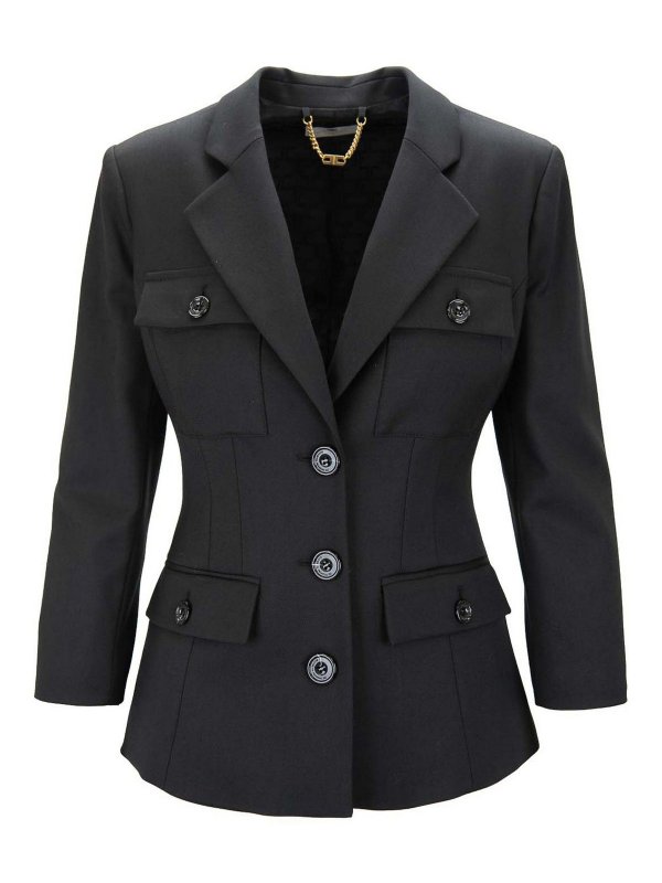 ELISABETTA FRANCHI: ブレザー - ブレザー - 黒