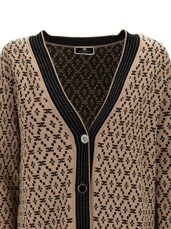 The Best Shops ELISABETTA FRANCHI: カーディガン - カーディガン - グレイッシュブラウン