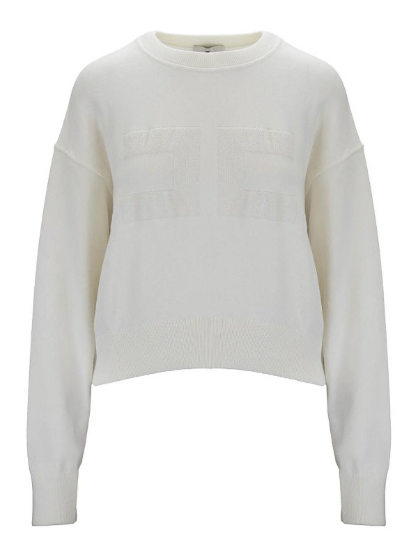 ELISABETTA FRANCHI: スウェット＆セーター - スウェットシャツ/セーター - クリーム