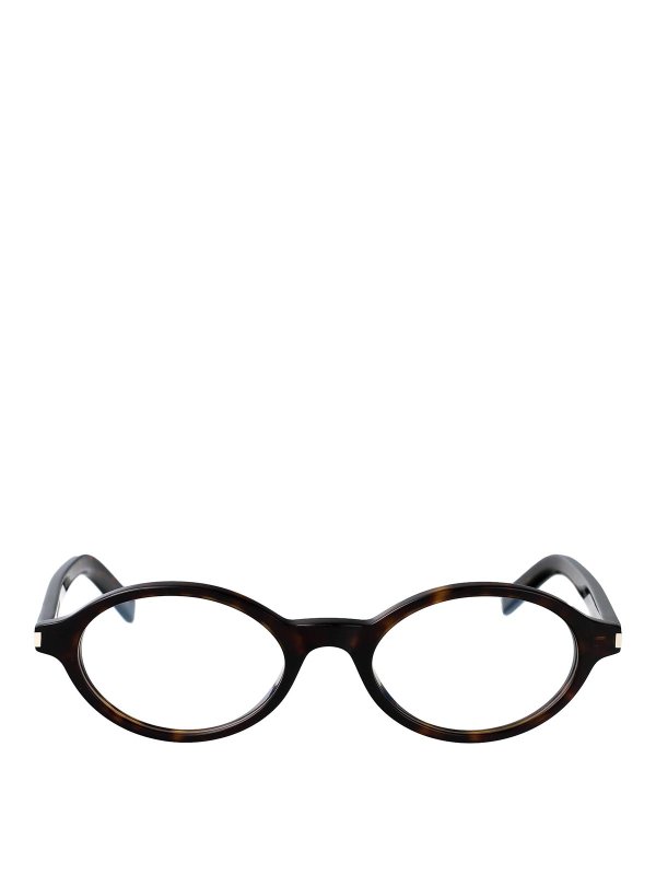 SAINT LAURENT: 眼鏡 - 眼鏡 - ブラウン