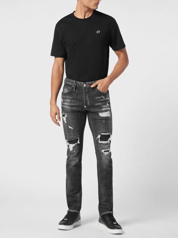 PHILIPP PLEIN: ブーツカットジーンズ online - ブーツカットジーンズ - 黒