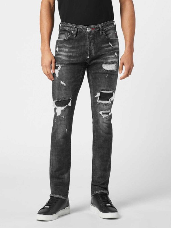 The Best Shops PHILIPP PLEIN: ブーツカットジーンズ - ブーツカットジーンズ - 黒