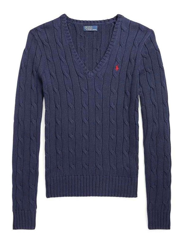 POLO RALPH LAUREN: Strickpullover mit Rundhalsausschnitt - Rundhalspullover - Weiß