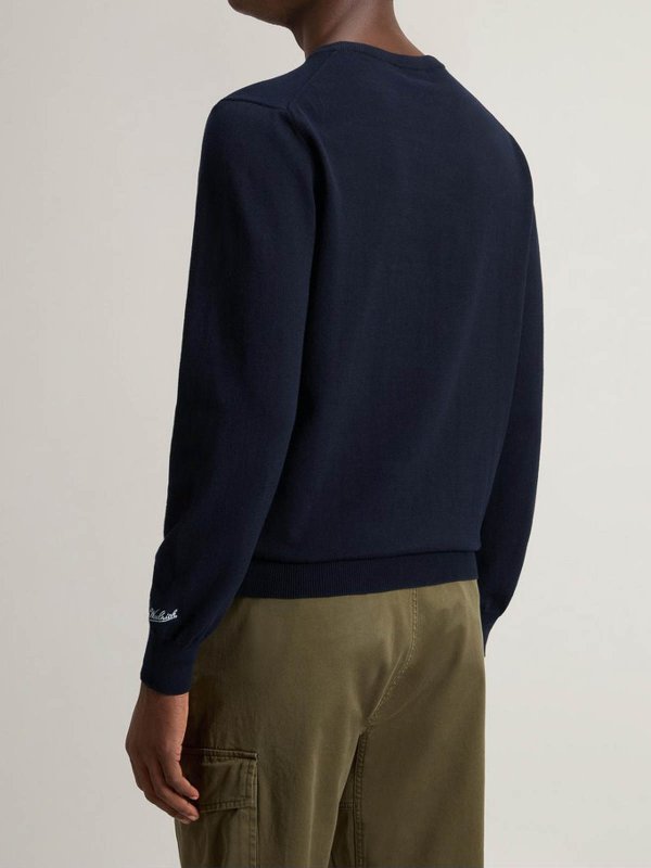 The Best Shops WOOLRICH: Pull col rond - Pull Col Rond - Bleu