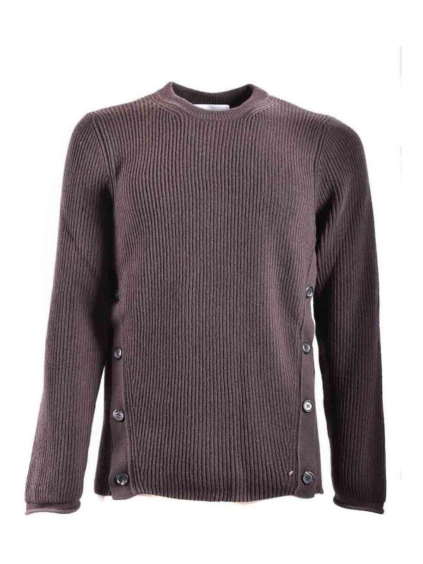 MOSCHINO: Pull col rond - Pull Col Rond - Marron