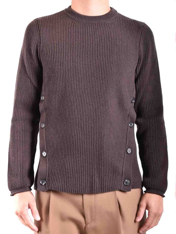 MOSCHINO: Pull col rond online - Pull Col Rond - Marron