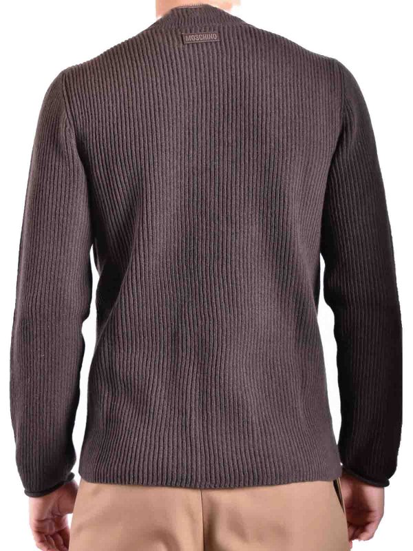 MOSCHINO buy online Pull Col Rond - Marron
