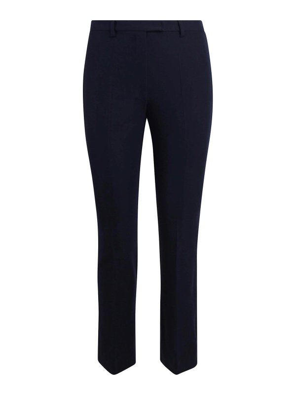 S MAX MARA: casual trousers - Slim pants in cotton and strack viscose