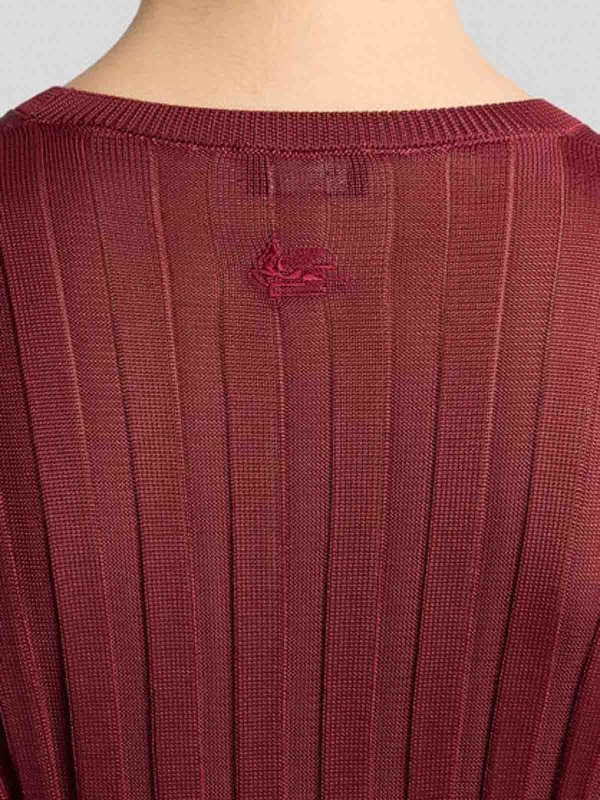 The Best Shops ETRO: boat necks - Bordeaux ribbed shirt