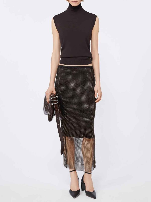 SPORTMAX: ニーレングススカート＆ミディ丈 online - 膝丈/ミディスカート - 黒