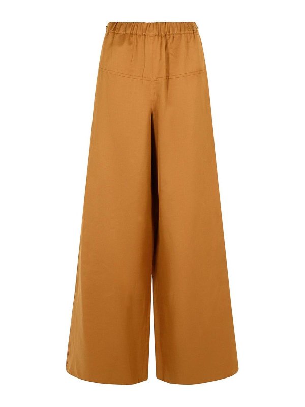 Max Mara: casual trousers - Onore Brown Linen Blend Trousers