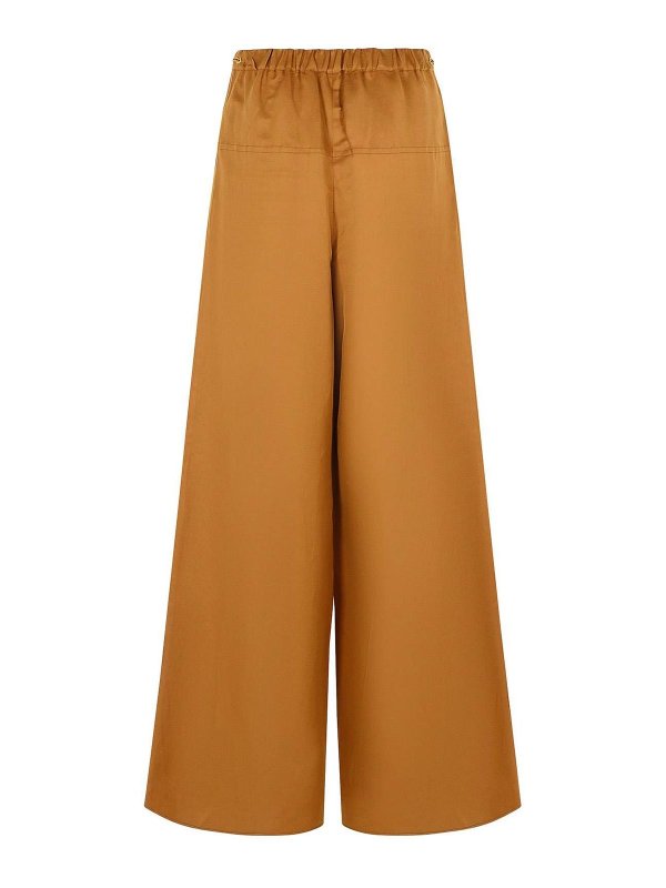 Max Mara: casual trousers online - Onore Brown Linen Blend Trousers