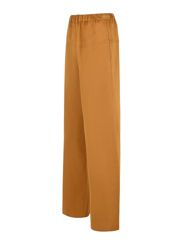The Best Shops Max Mara: casual trousers - Onore Brown Linen Blend Trousers