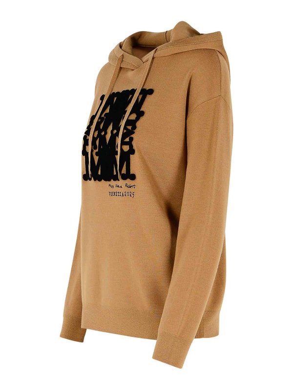 The Best Shops Max Mara: Strickpullover mit Rundhalsausschnitt - Rundhalspullover - Beige