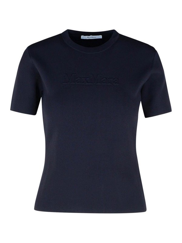 Max Mara: t-shirts - Segale Black Viscose Blend T-Shirt