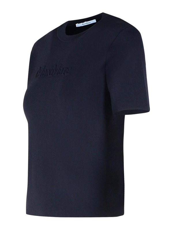The Best Shops Max Mara: t-shirts - Segale Black Viscose Blend T-Shirt