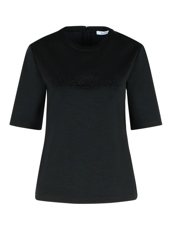 Max Mara: t-shirts - Peter Black Wool T-Shirt