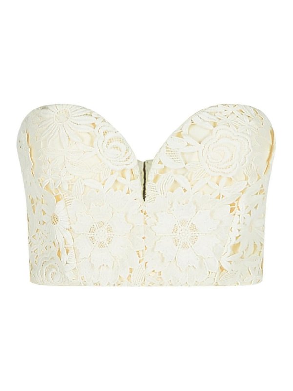 ROTATE Birger Christensen: Tops & Tank tops - 3D White Polyester Corset