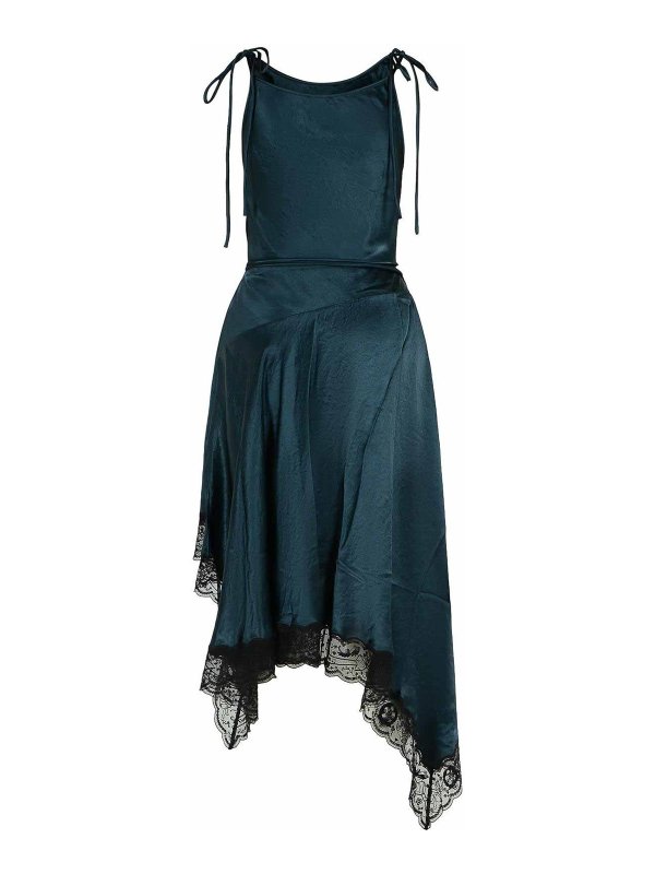 Acne Studios: cocktail dresses online - Petrol Blue Acetate Dress