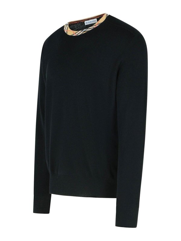 The Best Shops BURBERRY: maglia collo rotondo - Maglione di lana nera di Michael