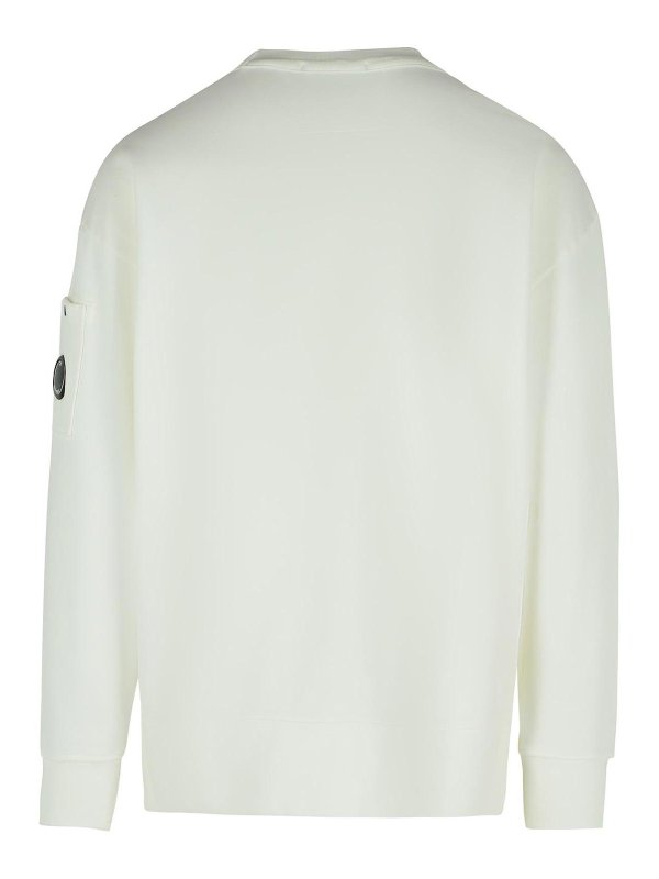 C.P. COMPANY: Sweatshirts & Sweaters online - Emerized White Cotton Sweatshirt