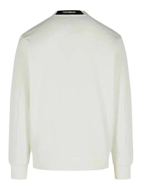 C.P. COMPANY: Sweatshirts & Sweaters online - Raised White Cotton Sweatshirt