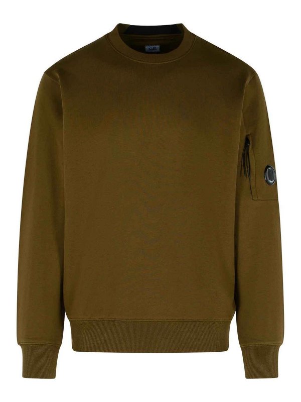 C.P. COMPANY: Sweatshirts & Sweaters - Raised Green Cotton Sweatshirt