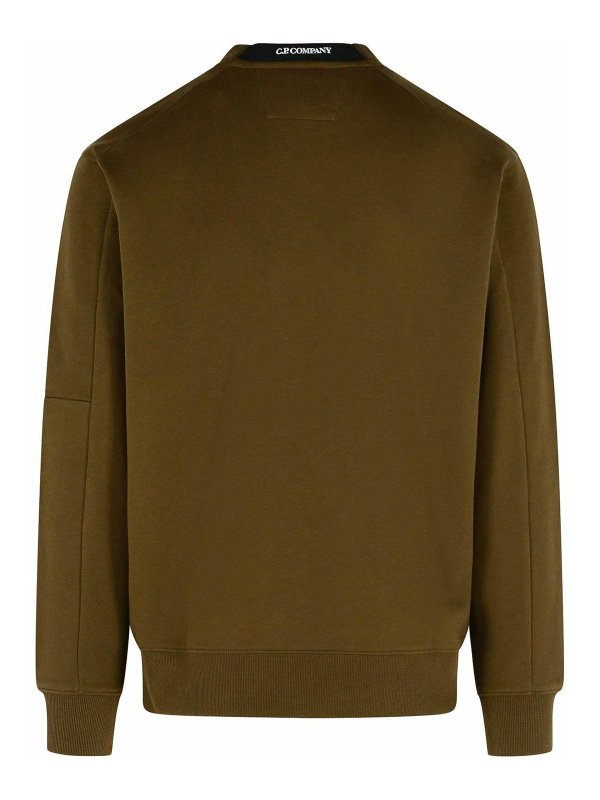 C.P. COMPANY: Sweatshirts & Sweaters online - Raised Green Cotton Sweatshirt