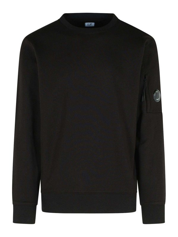 C.P. COMPANY: Felpe e maglie - Felpa di cotone nero rialzata