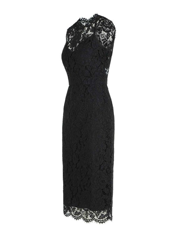 The Best Shops DOLCE & GABBANA: cocktail dresses - Longuette Black Stretch Lace Dress